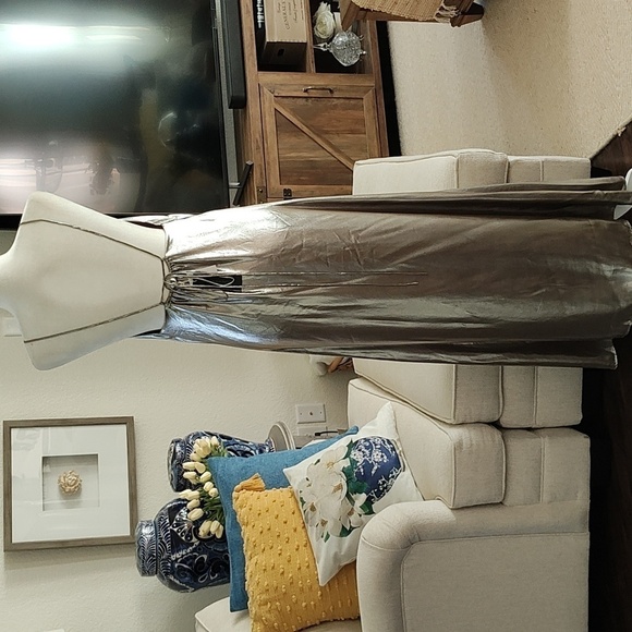 New Mango Metallic Party Dress Size XS - Picture 5 of 12